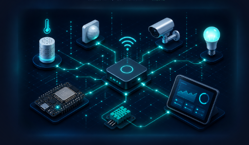 IoT mreža povezanih senzora, pametnih uređaja i kontrolnog sistema
